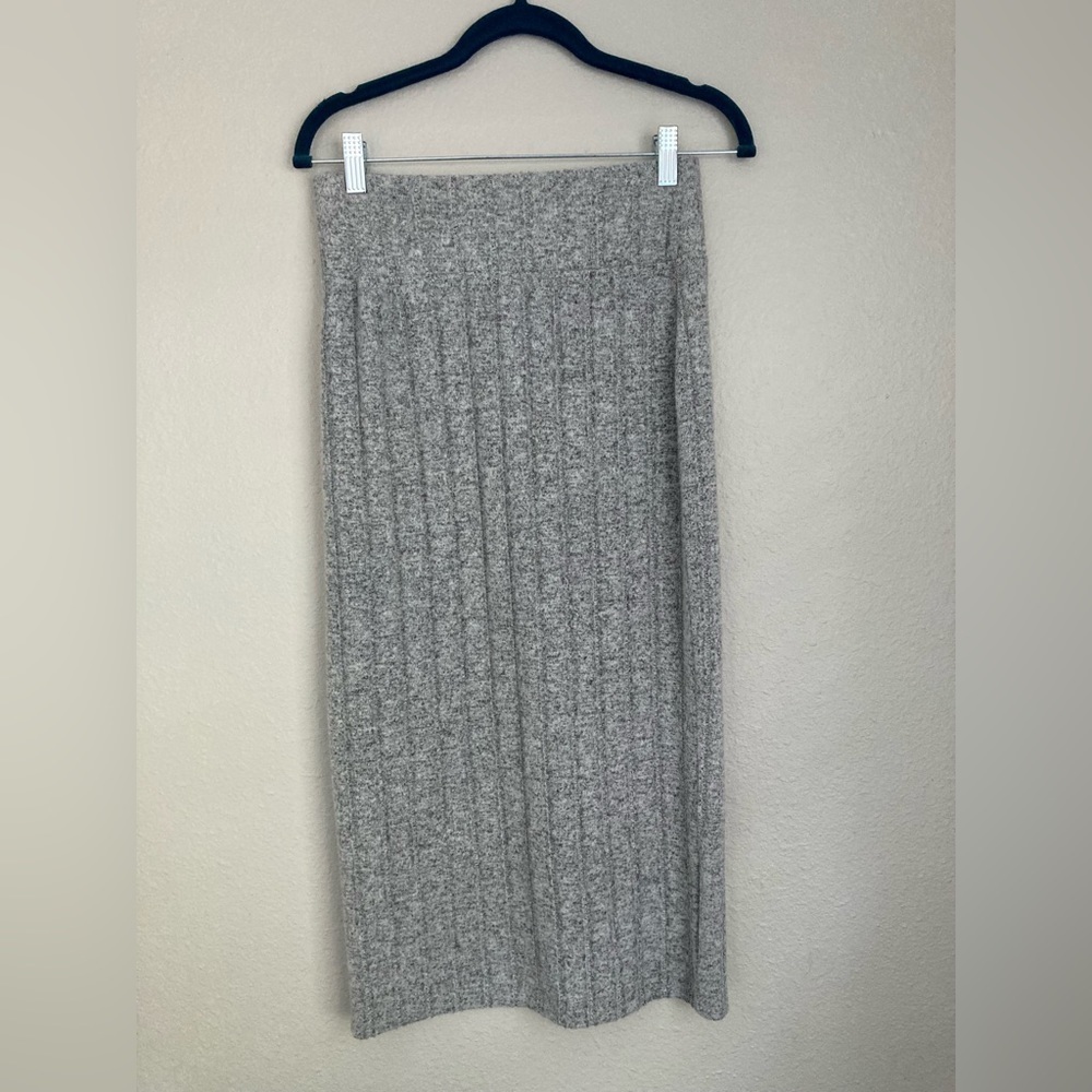 Lou & Grey Gray Knit Midi Pencil Skirt Size Small